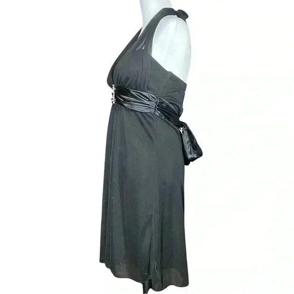 Vintage Y2K Black Halter Hoco Cocktail Dress. Whimsigoth Fairy Sparkle. Small. - Picture 4 of 8